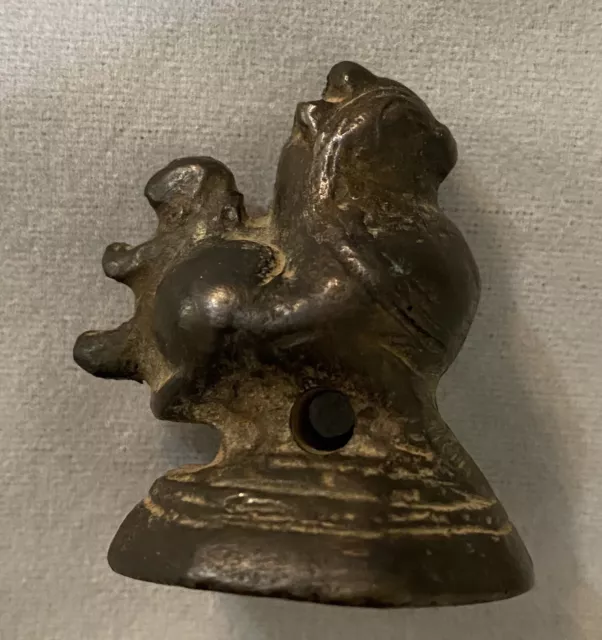 Antique Bronze Rooster Trading Weight ( Opium ) 18th Century Burmese Zoomorphic.