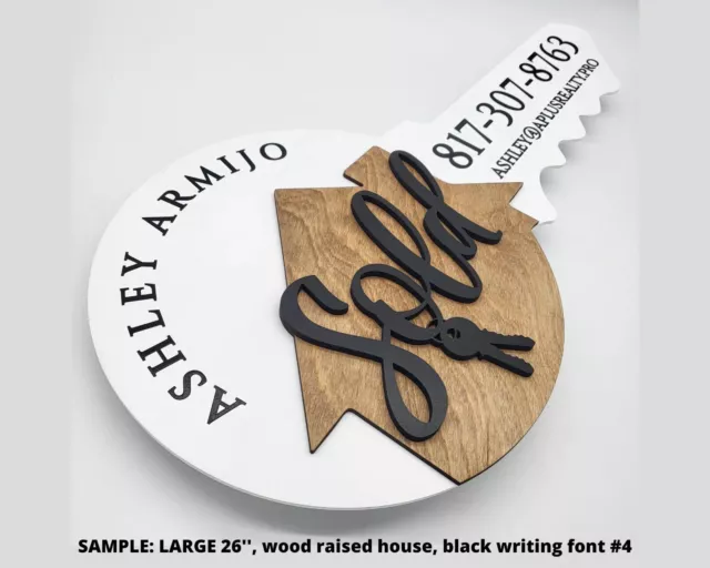 Round Sold Key Sign Realtor Closing Custom Sold Real Estate Agent Gift