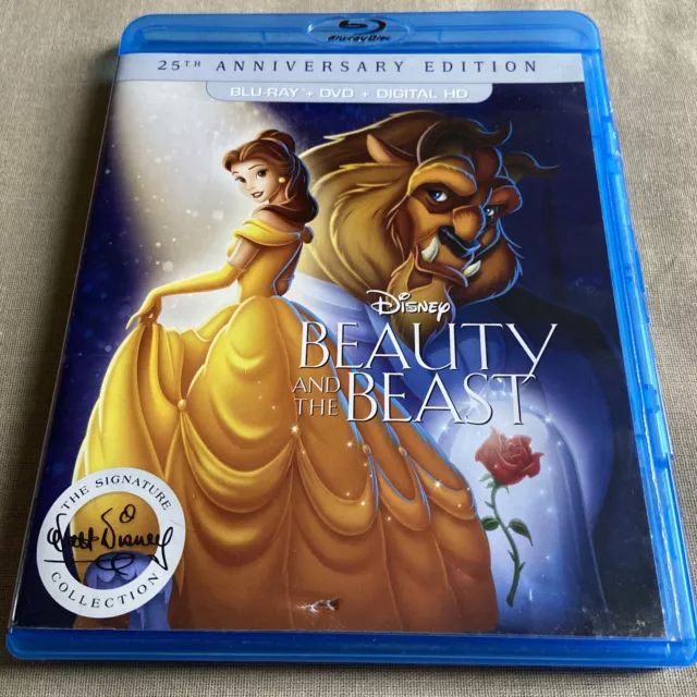 Beauty and the Beast [25th Anniversary Edition] (Blu-ray, DVD 2016) Walt Disney