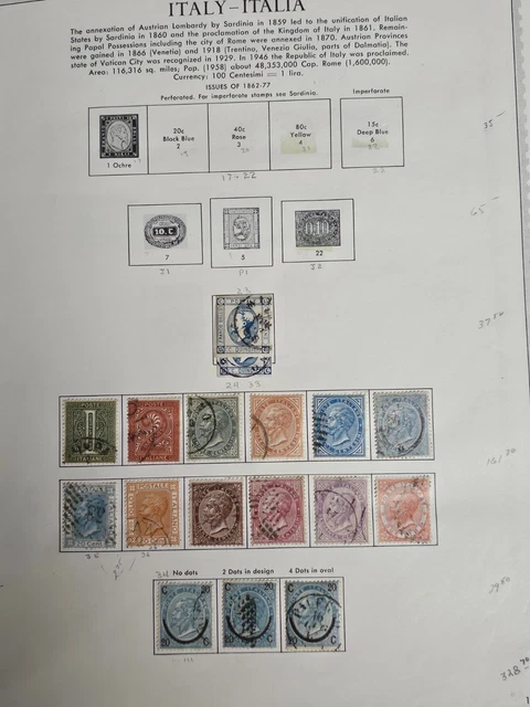Italy Used Stamp Collection with Trieste in Minkus Album