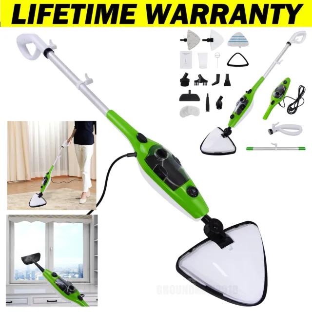 1500W Steam Mop 10-in-1 Hot Cleaner Floor Carpet Window Washer Hand Hot Steamer