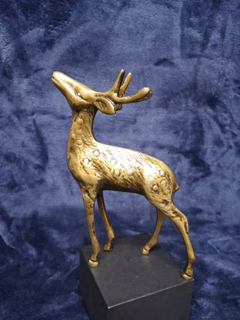 Vintage Brass 'Monarch Of The Glen' Stag Hind Statue