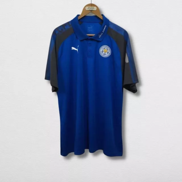 Leicester City Football Polo Shirt Mens XXXL Vintage Y2K Authentic Jersey Top