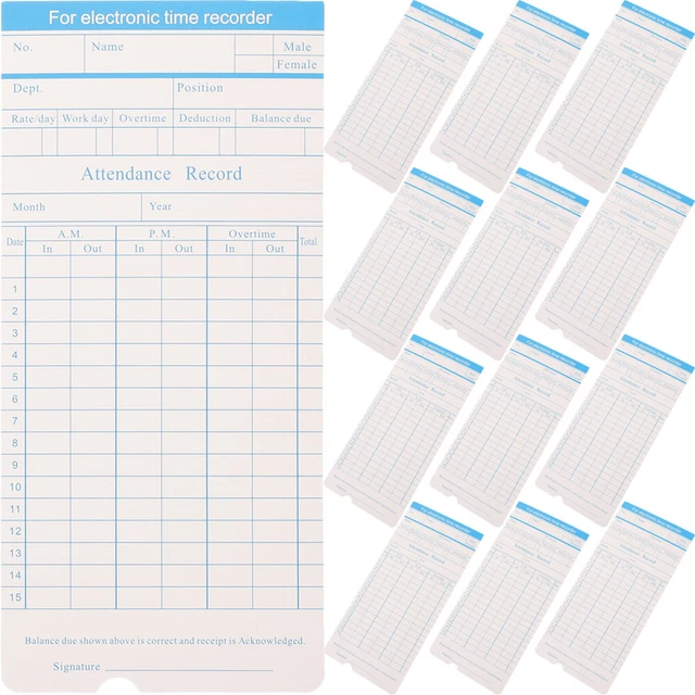 100 SHEETS PAPIER Cartes De Fiche Travail Pointage EUR 23,99 - PicClick FR