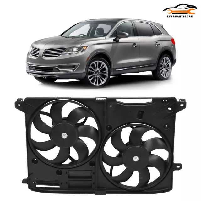 Electric Radiator Condenser Cooling Dual Fan Assembly For 2015-2017 Ford Edge