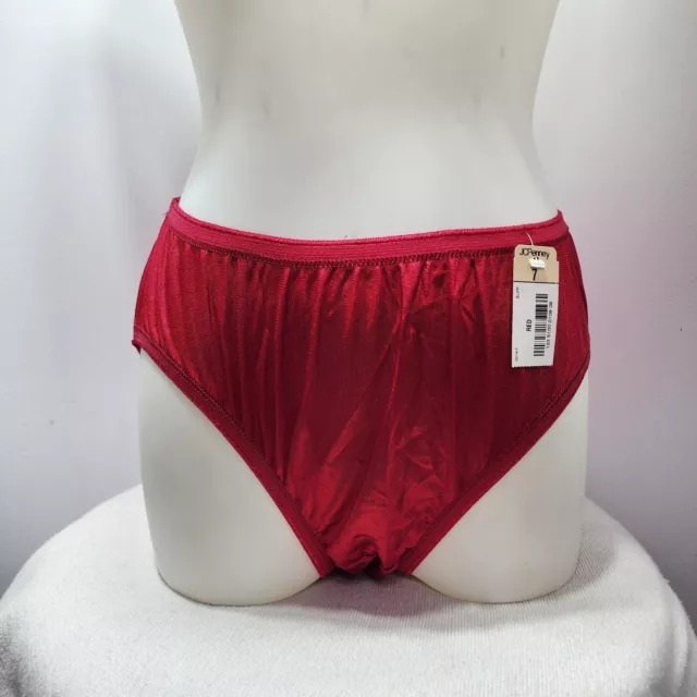 Vintage JCPenney Adonna Red Silky Nylon Panties Size 7 NWT!