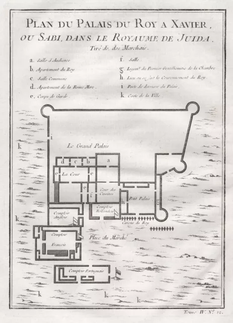 Ouidah Benin West Africa Afrique Engraving Copperplate 1750