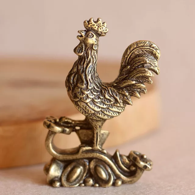 Solid Brass Rooster Figurine Statue Home Ornaments Animal Figurines Gift Toys