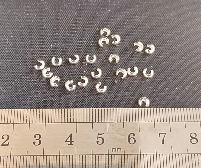 NUEVO COLLAR DE PLATA ESTERLINA .925 Cubiertas de Cuentas de Engarce CUENTAS Joblot de 20 4mm