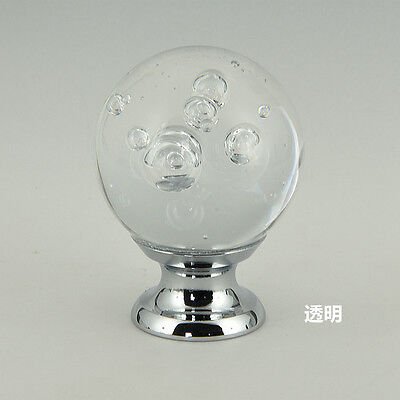 6pcs 30mm Bubble Crystal Glass Ball Knob Cabinet Drawer Dresser Pull Handle