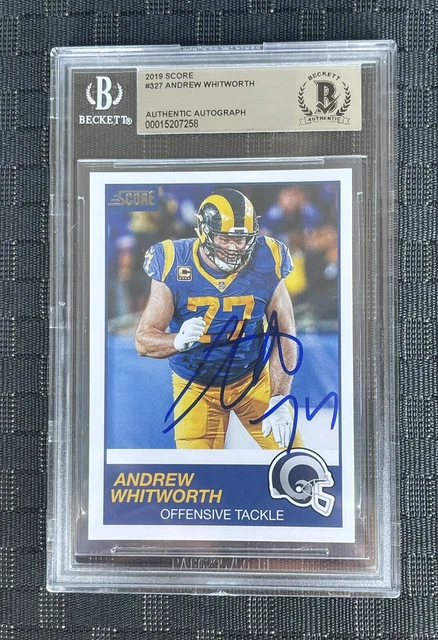2019 Score Beckett BAS Encapsulated Andrew Whitworth Los Angeles Rams Slab 2019 Score Beckett BAS Encapsulated Andrew Whitworth Los Angeles Rams Slab