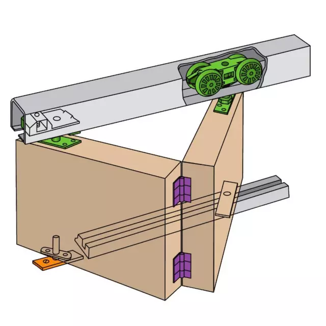 L17963 - HENDERSON Husky Folding Track Sliding Door Gear - 3000mm