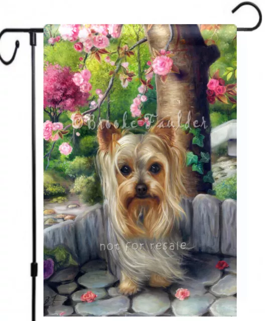 YORKIE dog GARDEN FLAG Dog ART Yorkshire Terrier by Brooke Faulder oil painting