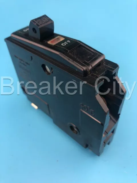 Square D 1 Pole 20 Amp Type QO Circuit Breaker Black Face QO120 Single 120/240V