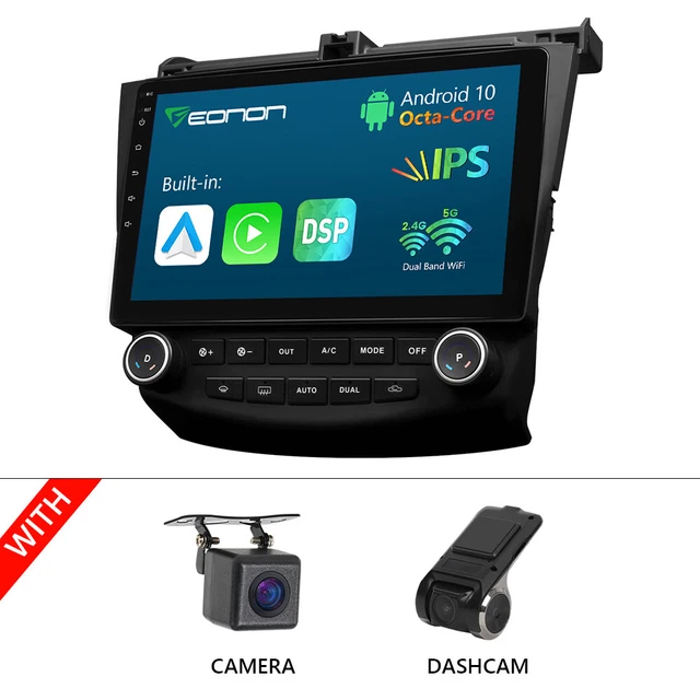 CAM+DVR+ Android 10.1" Car Play Stereo Radio GPS Navi for Honda Accord 2003-2007