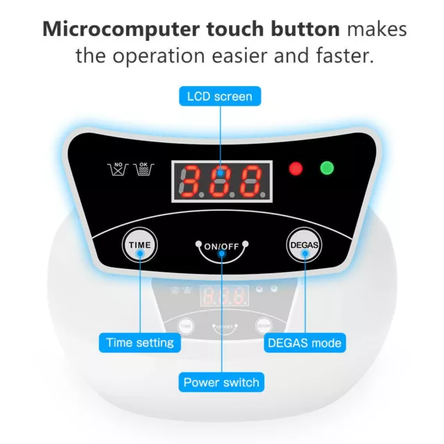 Digital Ultraschallreinigungsgerät Ultraschallreiniger für Uhren Brille Schmuck 2