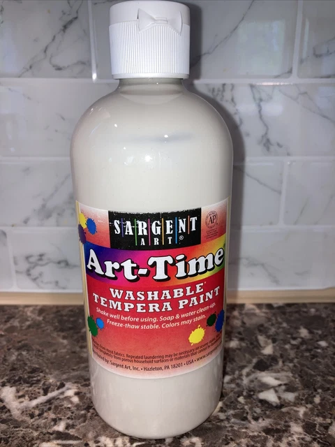Nuevo Sellado 16 oz Botella de BLANCO temple lavable pintura de arte y artesanía