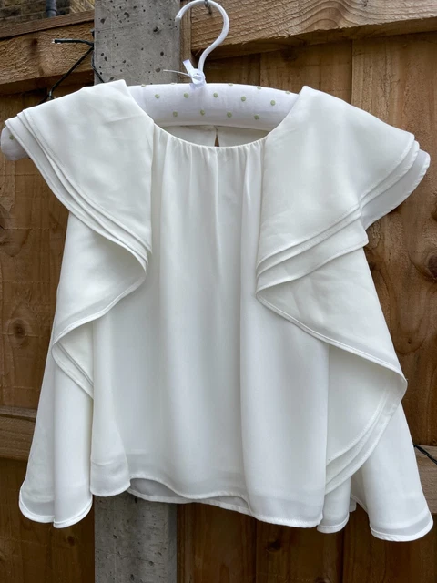 Monsoon girls ivory drape blouse / top Age 9. Excellent cond.