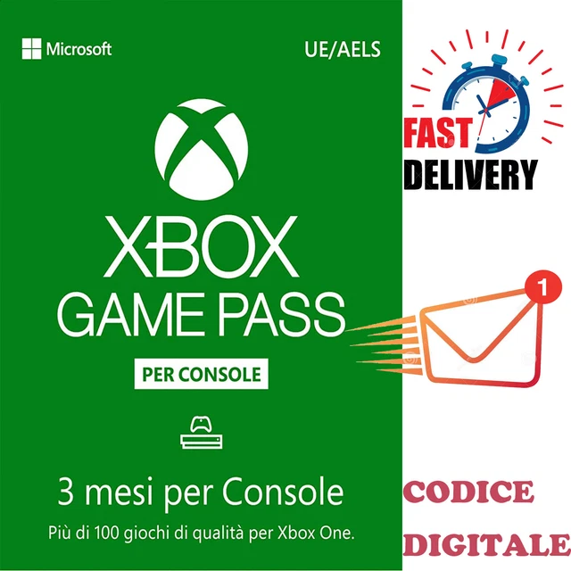 Abbonamento Xbox Game Pass - 3 Mesi - Xbox Live Codice download - IT