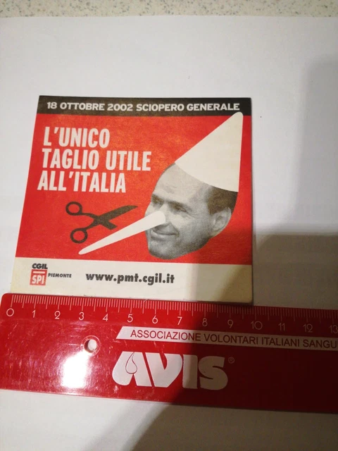 C.g.i.l. Adesivo Sciopero Generale 15/10/2002