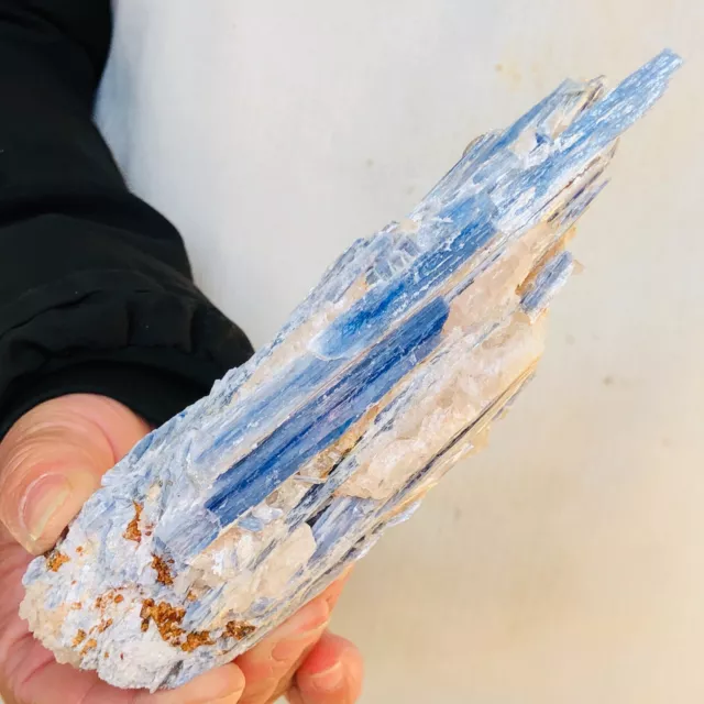 313g Rare Natural Blue Kyanite with Quartz Crystal Specimen Rough G775