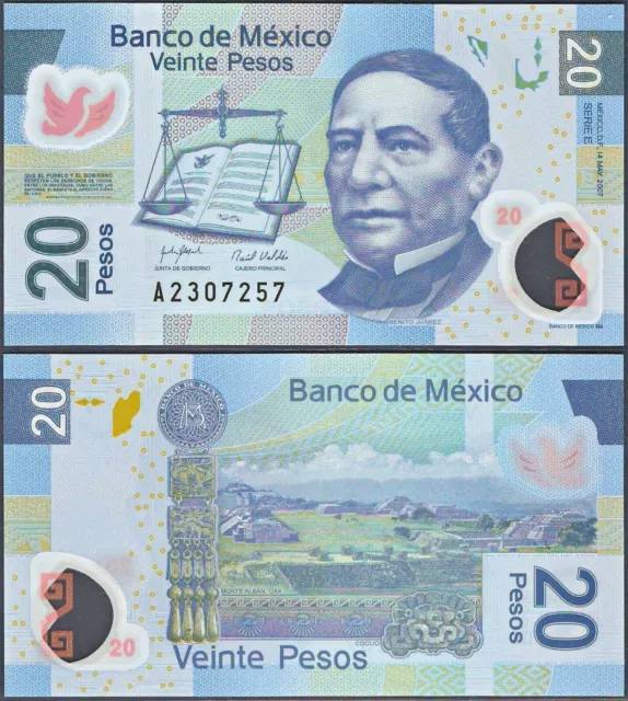 MEXICO - P122e - 20 Pesos - POLYMER - Serie E - 2017 - Perfect Gem UNC