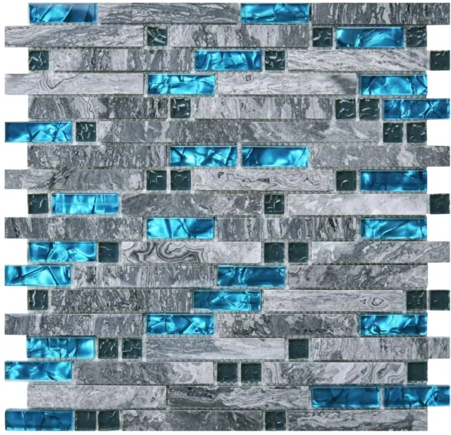 Art3d 12x12 Decorative Glass Tile for Kitchen Backsplash, Bathroom(5 Pack)
