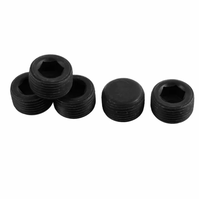 M20x1.5mm Pitch 12.9 Alloy Steel Hex Socket Set Cap Point Grub Screws Black 5pcs