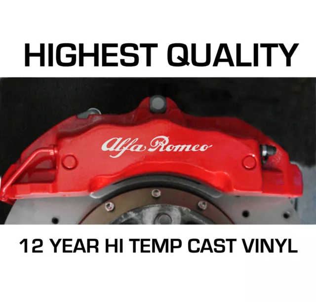 Alfa Romeo HI - TEMP CAST VINYL BRAKE CALIPER DECALS STICKERS