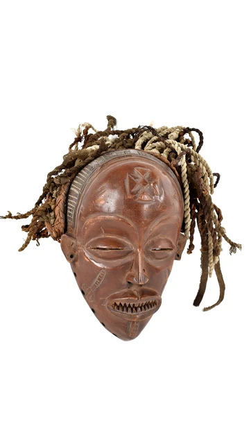 Chokwe Mask Mwana Pwo with Headdress Congo African Art