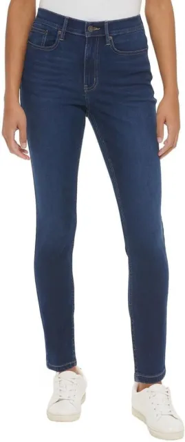 NWT Calvin Klein Womens Skinny Jean Indigo Blue Logo Back Size 6  $70 II418