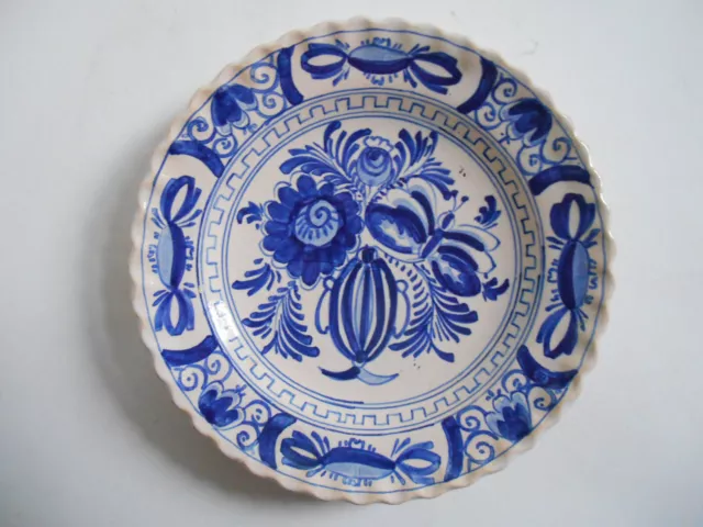 DELFT delfter Fayence Keramik Teller Blaudekor kleiner Wandteller alt