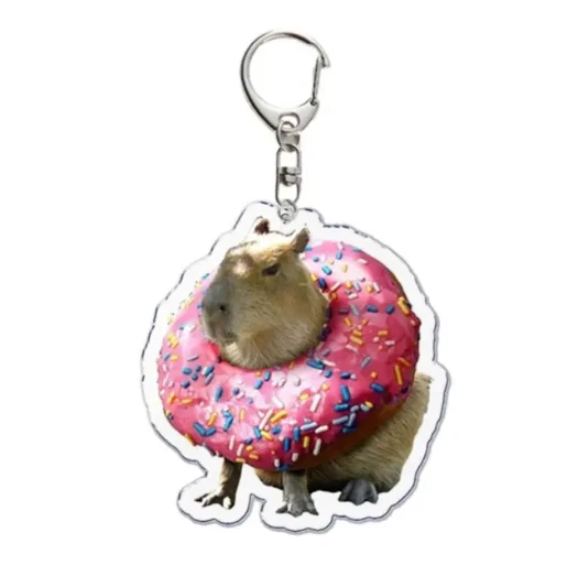 ACRYLIC CAPYBARA KEYCHAIN Key Rings Cute Cartoon Capybara Animal ...