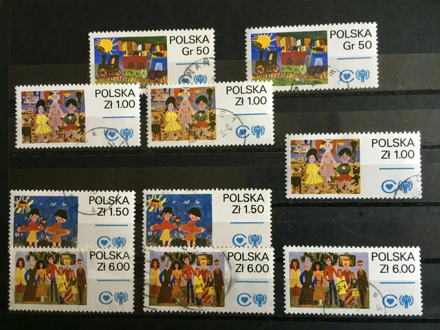 Briefmarken Polen Polska 1979 Mi-Nr. 2x 2603 - 2606 gestempelt plus Zugabe
