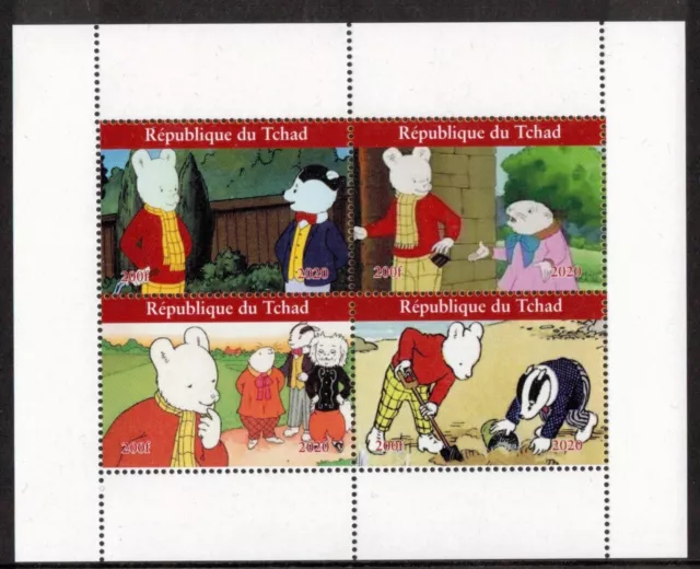 Rupert Bear Cartoon Mini Stamp Sheetlet With Four Stamps 2020 (Nl386)
