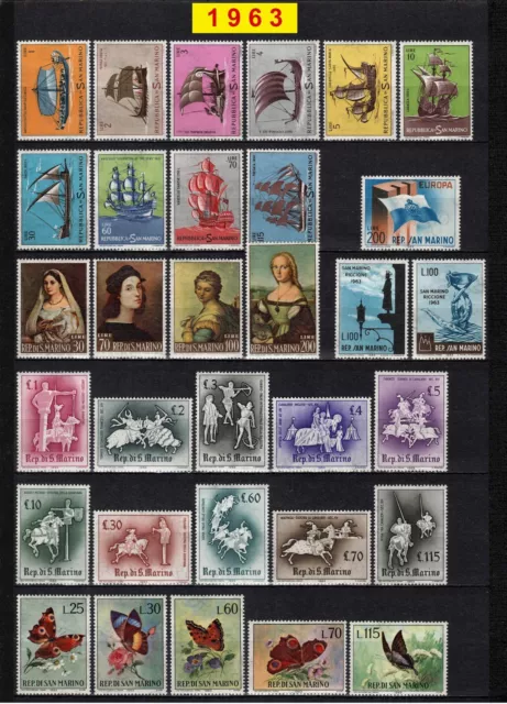 SAN MARINO 1963 annata COMPLETA 51 fbolli nuovi **/MNH