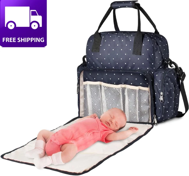 Diaper Bag Backpack, Baby Bag with Changing Pad, Waterproof Multifunction Nappy