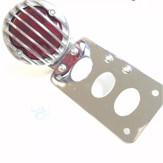 HTTMT Tag License Plate Holder Bracket Tail Light For Harley Softail Chrome