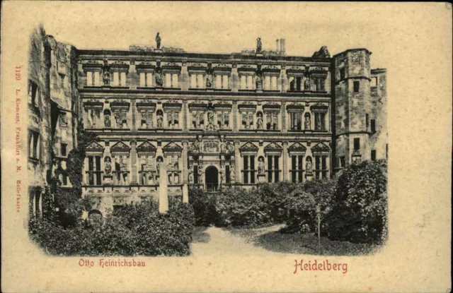 Heidelberg am Neckar AK um 1900 Schloss Otto Heinrichsbau Prägekarte Prägung