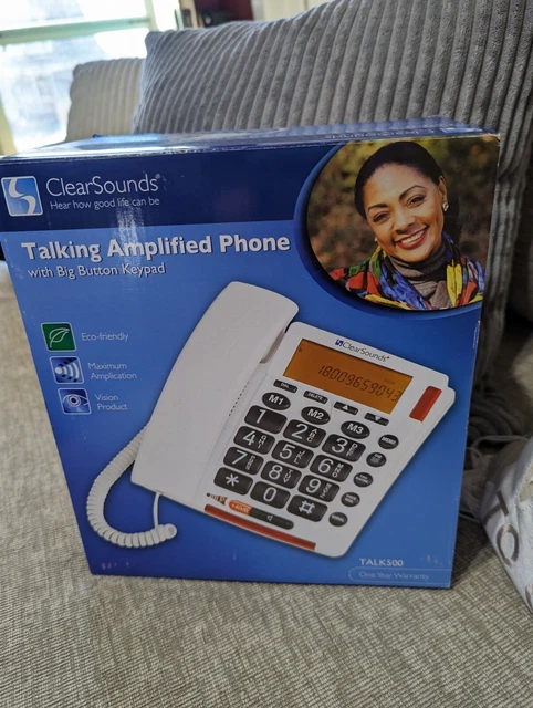CLEAR SOUNDS Talk500 Sound Enhanced Talking Big Button Keypad Phone for Hearing