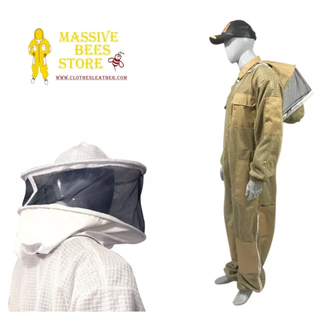 3 Layer Ventilated Suit round and fencing veil bee suit beekeeper round veil