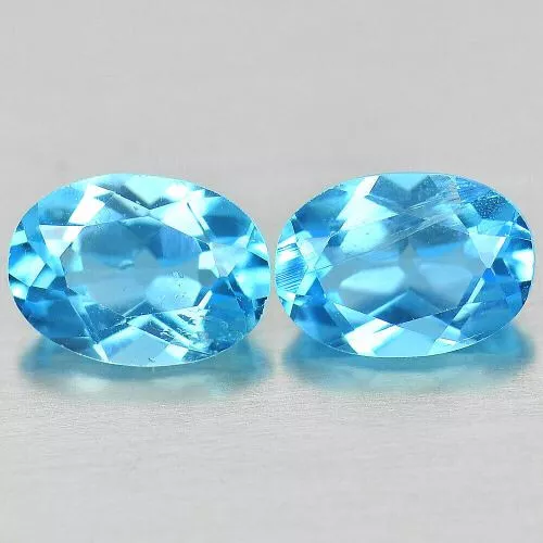 ★★ Rare !! 2 Topazes Bleues Suisses Du Bresil : 1,87 Carat ★★ P397.143T