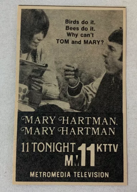 1976 small KTTV tv ad ~ MARY HARTMAN MARY HARTMAN birds do it bees do it