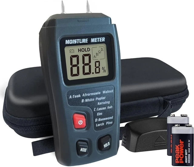 Detector digital de humedad de madera, 【Nunca se rompa】Tipo pin Mt10-gris