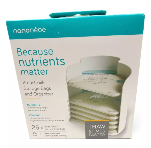 Nanobebe Breastmilk Storage Bags and Organizer 25 - Pre-Sterilized Bags