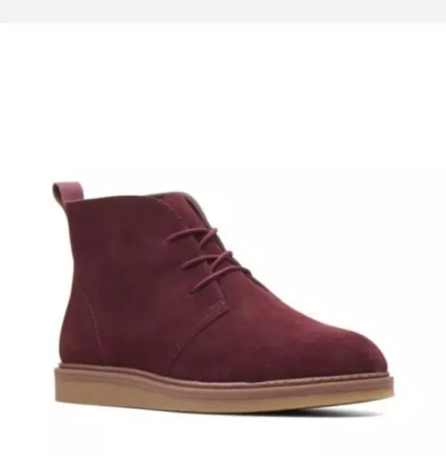 Politiebureau zeemijl cel CLARKS LADIES CHUKKA Ankle Boots DOVE ROXANA Burgundy Suede UK 4 / 37  £29.95 - PicClick UK