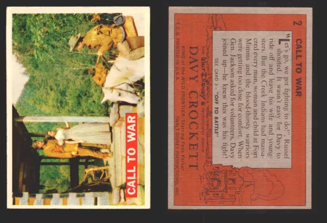 Davy Crockett Series 1 1956 Walt Disney Topps Vintage Trading Cards You Pick Sin 2