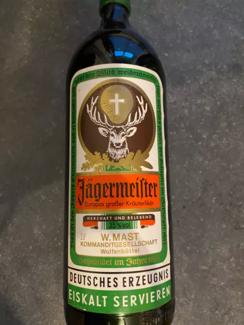 Alte Jägermeister Flasche Rarität original verschlossen mit Inhalt