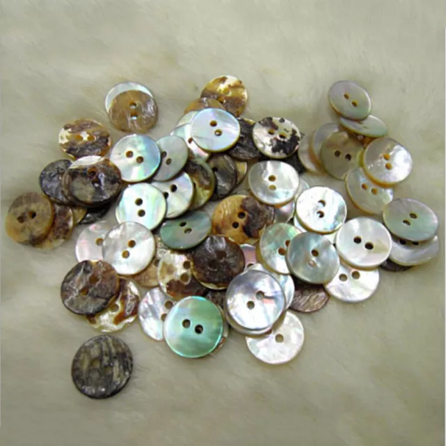 100 PCS/Lot Natural Mother of Pearl Round Shell Sewing Buttons 10m NMCAT jiB~L3