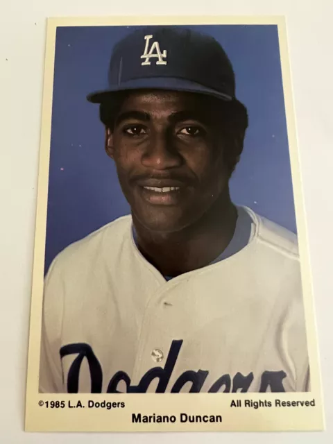 Los Angeles Dodgers 1985 Coca-Cola Postcard Mariano Duncan